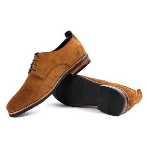 Men's Tan Suede Derby Shoes