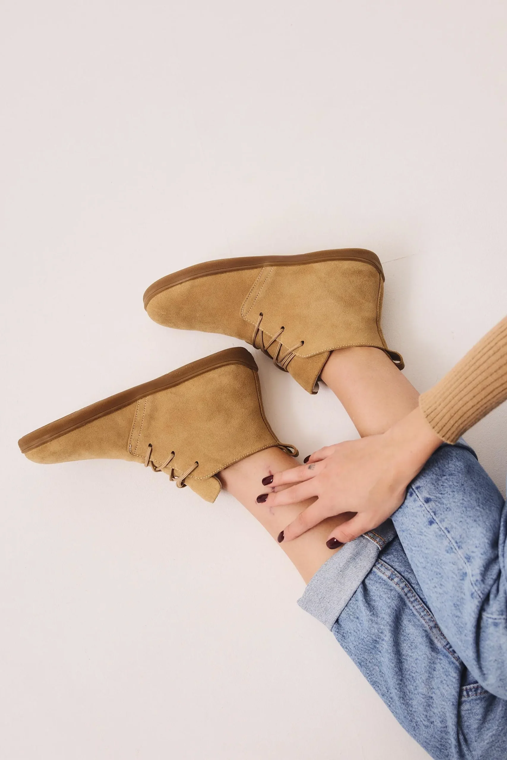 Women Barefoot Boots Suede Ankle Boots With Wide